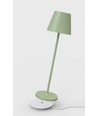 Laddningsbar bordslampa, utomhus, 2700K, RA97, dimbar, grön, med laddningsfot - Calida Mini