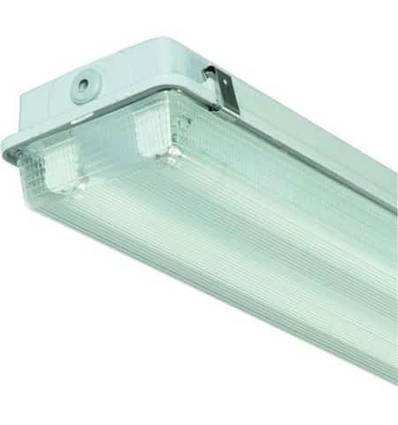 Tomt 2 Rørs armatur AC. Forberedt  2x150 cm LED rør. STANDARD, IP65/EP2