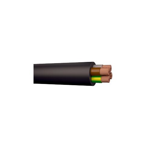 Gummikabel Sort, 5G2,5 mm - H07RN-F, diameter 13,5 mm 450/750V - 100 meter rulle