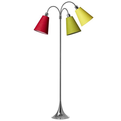 E27 TRAFIK gulvlampe, Nielsen Light - Krom - Lime, gul, rød