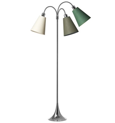 E27 TRAFIK gulvlampe, Nielsen Light - Krom - Oliven, græsgrøn, creme