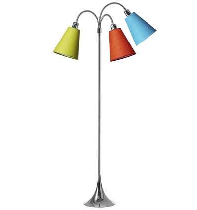 E27 TRAFIK gulvlampe, Nielsen Light - Krom - Orange, turkis, lime