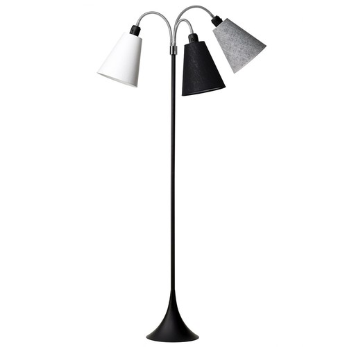 E27 TRAFIK gulvlampe, Nielsen Light - Sort - Hvid, sort, sort nistret