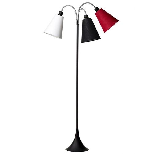 E27 TRAFIK gulvlampe, Nielsen Light - Sort - Hvid, sort, rød