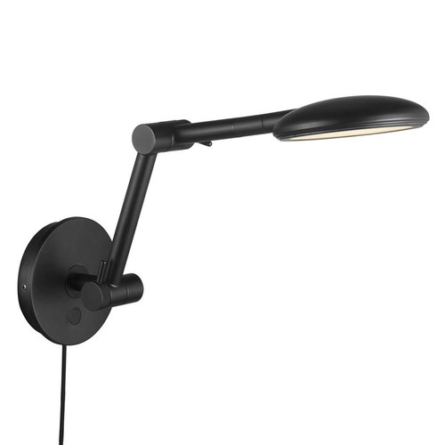 Nordlux Bend væglampe, sort, indbygget LED
