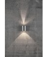 Nordlux Canto 2 væglampe, 2x6W, 500lm, rustfrit stål