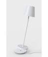 Laddningsbar bordslampa, utomhus, 2700K, RA97, dimbar, vit, med laddningsfot - Calida Mini