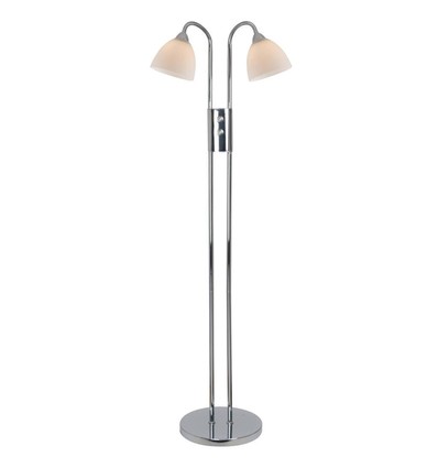 Nordlux Ray dobbelt gulvlampe, dæmpbar, E14, Chrom