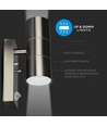 GU10 Vägglampa upp/ner m. sensor - IP44 utomhus, rostfri, utan ljuskälla