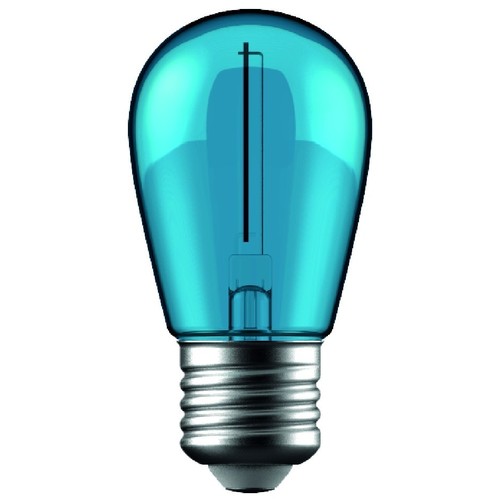 1W Färgad LED liten globlampa - Blå, Filament, E27