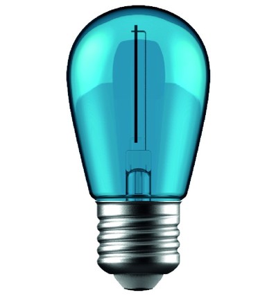 1W Färgad LED liten globlampa - Blå, Filament, E27
