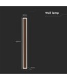 V-Tac 17W LED Corten vägglampa -  IP65 utomhusbruk, 230V, inkl. ljuskälla