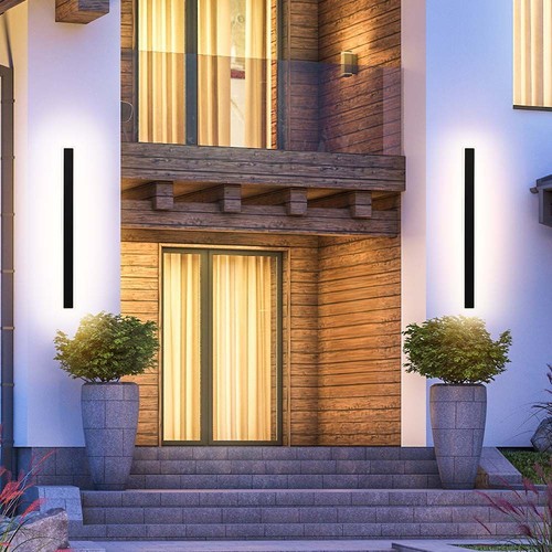 17W LED vägglampa - IP65 utomhus, svart, inkl. ljuskälla