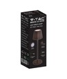 V-Tac uppladdningsbar bordslampa, trådlöst - Corten, IP54 utomhus bordslampa, touch dimbar