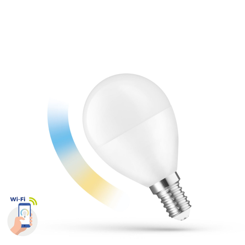 E14 5W Smart Home LED-lampa - P45, Tuya/Smart Life, fungerar med Google Home, Alexa och smartphones, CCT