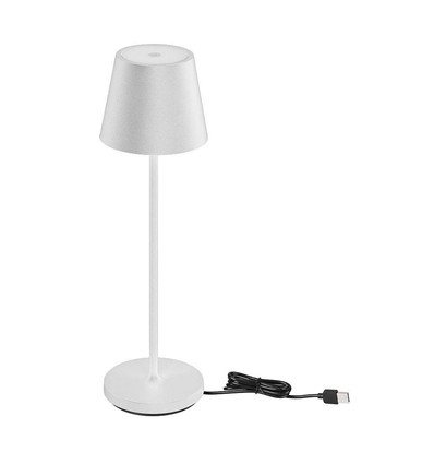 V-Tac uppladdningsbar bordslampa, trådlöst - Vit, IP54 utomhus bordslampa, touch dimbar