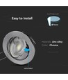 Downlight kit utan ljuskälla - Hål: Ø7,4 cm, Mål: Ø8,2 cm, krom, välj MR16 eller GU10 sockel