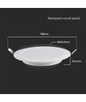 6W Ø12,5cm LED infälld panel - Hål: Ø11 cm, Mått: Ø12,5 cm