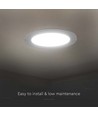 V-Tac 18W LED downlight - Hål: Ø20,5 cm, Mål: Ø22,8 cm, 230V