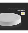 18W LED taklampa - Ø21,5cm, Höjd: 3cm, Vit kant