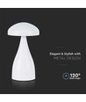 V-Tac uppladdningsbar CCT bordslampa - Vit, IP20, touch dimbar, modell mini