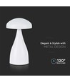 V-Tac uppladdningsbar CCT  bordslampa - Vit, IP20, touch dimbar, modell mini