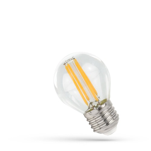 Spectrum 1W LED liten globlampa - G45, filament, extra varmvitt, 1800K, E27