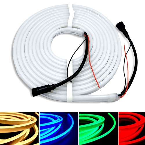 20m 16W/m RGB+WW Neon flex strip - 24V DC, IP65, kan kapas var 10:e cm, 72 LED per meter