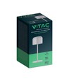Outlet: V-Tac uppladdningsbar CCT  bordslampa - Vit, IP54, touch dimbar, modell mini