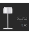 Outlet: V-Tac uppladdningsbar CCT  bordslampa - Vit, IP54, touch dimbar, modell mini