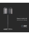 V-Tac uppladdningsbar CCT  bordslampa - Svart, IP54, touch dimbar, modell mini
