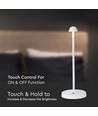 V-Tac uppladdningsbar 3i1 bordslampa - Vit, IP20, touch dimbar, modell mini