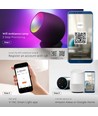 Smart Home-lampa med RGB+WW - Svart, Tuya/Smart Life, kompatibel med Google Home, Alexa och smartphones