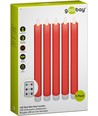 5-pack röda LED-stearinljus inklusive fjärrkontroll - Batteri