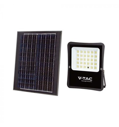 V-Tac 20W Solar strålkastare LED - Svart, inkl. solcell, fjärrkontroll, IP65