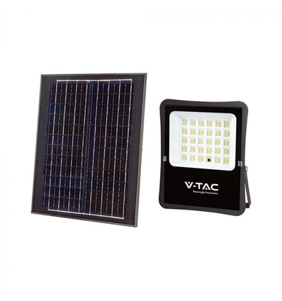 V-Tac 20W Solar strålkastare LED - Svart, inkl. solcell, fjärrkontroll, IP65