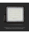 V-Tac 6W Solar strålkastare LED - Svart, inkl. solcell, fjärrkontroll, inbyggt batteri, IP65