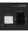 V-Tac 6W Solar strålkastare LED - Svart, inkl. solcell, fjärrkontroll,  inbyggt batteri, IP65