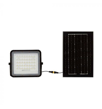 V-Tac 6W Solar strålkastare LED - Svart, inkl. solcell, fjärrkontroll,  inbyggt batteri, IP65