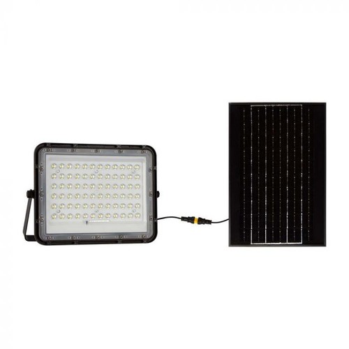 V-Tac 120W Solar strålkastareLED - Svart, inkl. solcell, fjärrkontroll, inbyggt batteri, IP65