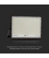 V-Tac 240W Solar strålkastare LED - Svart, inkl. solcell, fjärrkontroll, inbyggt batteri, IP65