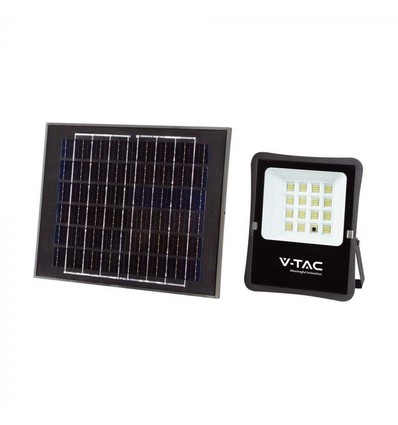 V-Tac 12W Solar strålkastare LED - Svart, inkl. solcell, fjärrkontroll, IP65