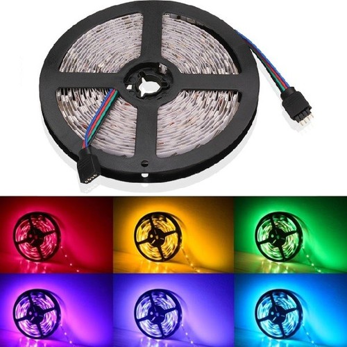 5m 4,8W/m RGB stänksäker LED-strip - 12V DC, IP65, 30 LED per meter
