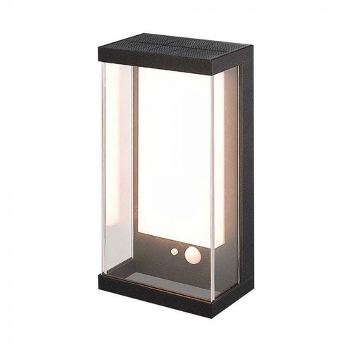 1W Solcellsvägglampa LED - IP54, svart, sensor