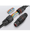 Svart rund kopplingsdosa - Till skarvning av kabel, 3-ledare, IP67 vattentät