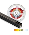 Profilset för akustikpanel inklusive CCT LED-strip - CCT LED-strip, komplett med svart cover och ändstycken