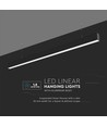 V-Tac 40W LED hängande takarmatur - 120cm, Samsung LED chip, 230V, inkl. ljuskälla