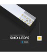 V-Tac 40W LED hängande takarmatur - 120cm, Samsung LED chip, 230V, inkl. ljuskälla