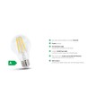 Spectrum 6,8W LED lampa - 213 lm/W, A60, filament, klart glas, E27