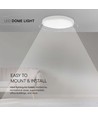 V-Tac 24W LED takarmatur - Ø29,5cm, Höjd: 5,5cm, vit kant, inkl. ljuskälla